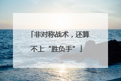 非对称战术，还算不上“胜负手”