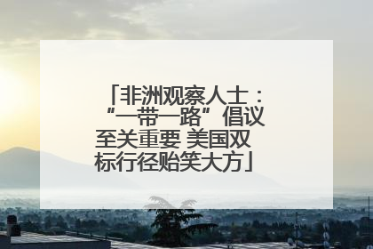 非洲观察人士：“一带一路”倡议至关重要 美国双标行径贻笑大方