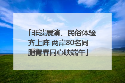 非遗展演、民俗体验齐上阵 两岸80名同胞青春同心映端午
