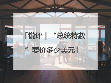 锐评｜“总统特赦”要价多少美元