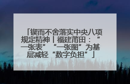 锲而不舍落实中央八项规定精神丨福建莆田：“一张表”“一张图”为基层减轻“数字负担”