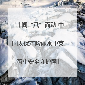 闻“汛”而动 中国太保产险丽水中支筑牢安全守护网