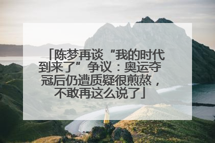 陈梦再谈“我的时代到来了”争议：奥运夺冠后仍遭质疑很煎熬，不敢再这么说了