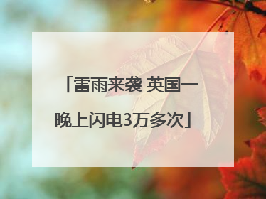 雷雨来袭 英国一晚上闪电3万多次