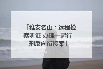 雅安名山：远程检察听证 办理一起行刑反向衔接案