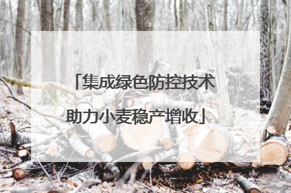 集成绿色防控技术助力小麦稳产增收