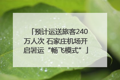 预计运送旅客240万人次 石家庄机场开启暑运“畅飞模式”