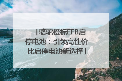 骆驼橙标EFB启停电池：引领高性价比启停电池新选择