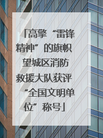 高擎“雷锋精神”的旗帜 望城区消防救援大队获评“全国文明单位”称号