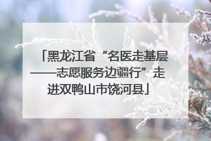 黑龙江省“名医走基层——志愿服务边疆行”走进双鸭山市饶河县