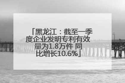 黑龙江：截至一季度企业发明专利有效量为1.8万件 同比增长10.6%