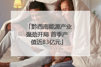 黔西南能源产业强劲开局 首季产值近83亿元