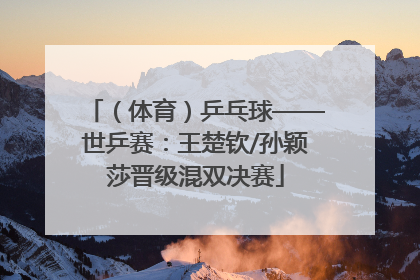 （体育）乒乓球——世乒赛：王楚钦/孙颖莎晋级混双决赛