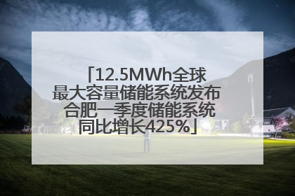 12.5MWh全球最大容量储能系统发布 合肥一季度储能系统同比增长425%