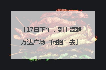 17日下午，到上海路万达广场“问招”去