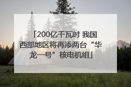 200亿千瓦时 我国西部地区将再添两台“华龙一号”核电机组