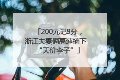 200元记9分，浙江夫妻俩高速摘下“天价李子”