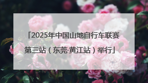 2025年中国山地自行车联赛第三站（东莞·黄江站）举行
