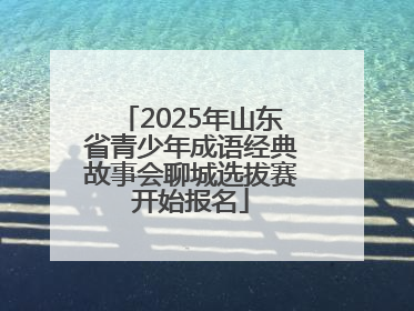 2025年山东省青少年成语经典故事会聊城选拔赛开始报名