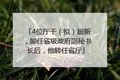4位厅干（拟）履新，卸任省级政府副秘书长后，他转任省厅
