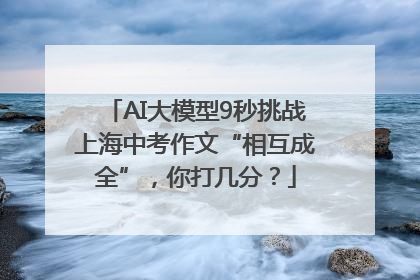AI大模型9秒挑战上海中考作文“相互成全”，你打几分？