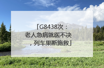 G8438次：老人急病就医不决，列车果断施救