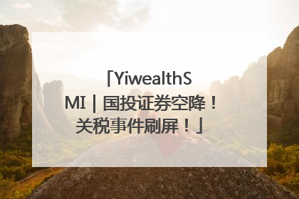 YiwealthSMI｜国投证券空降！关税事件刷屏！